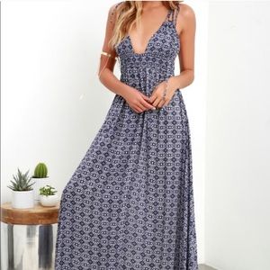 Lulu's Navy Blue Maxi Dress